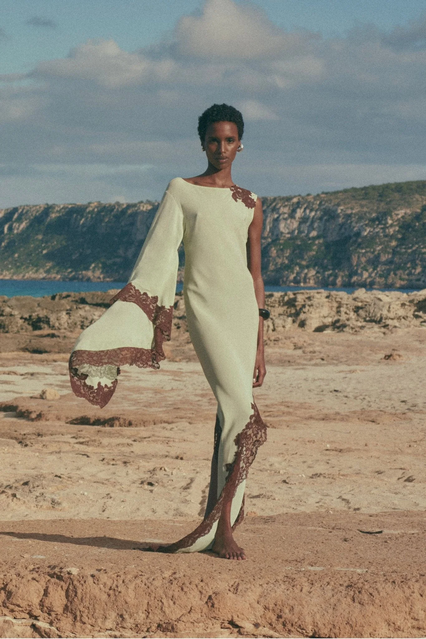 de la vali green dress VETA MAXI IN MINT CREPE CHINE Olympia dress