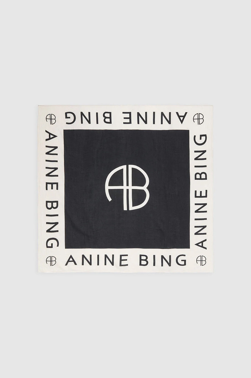 ANINE BING Praia Sarong - Black And Cream outlook