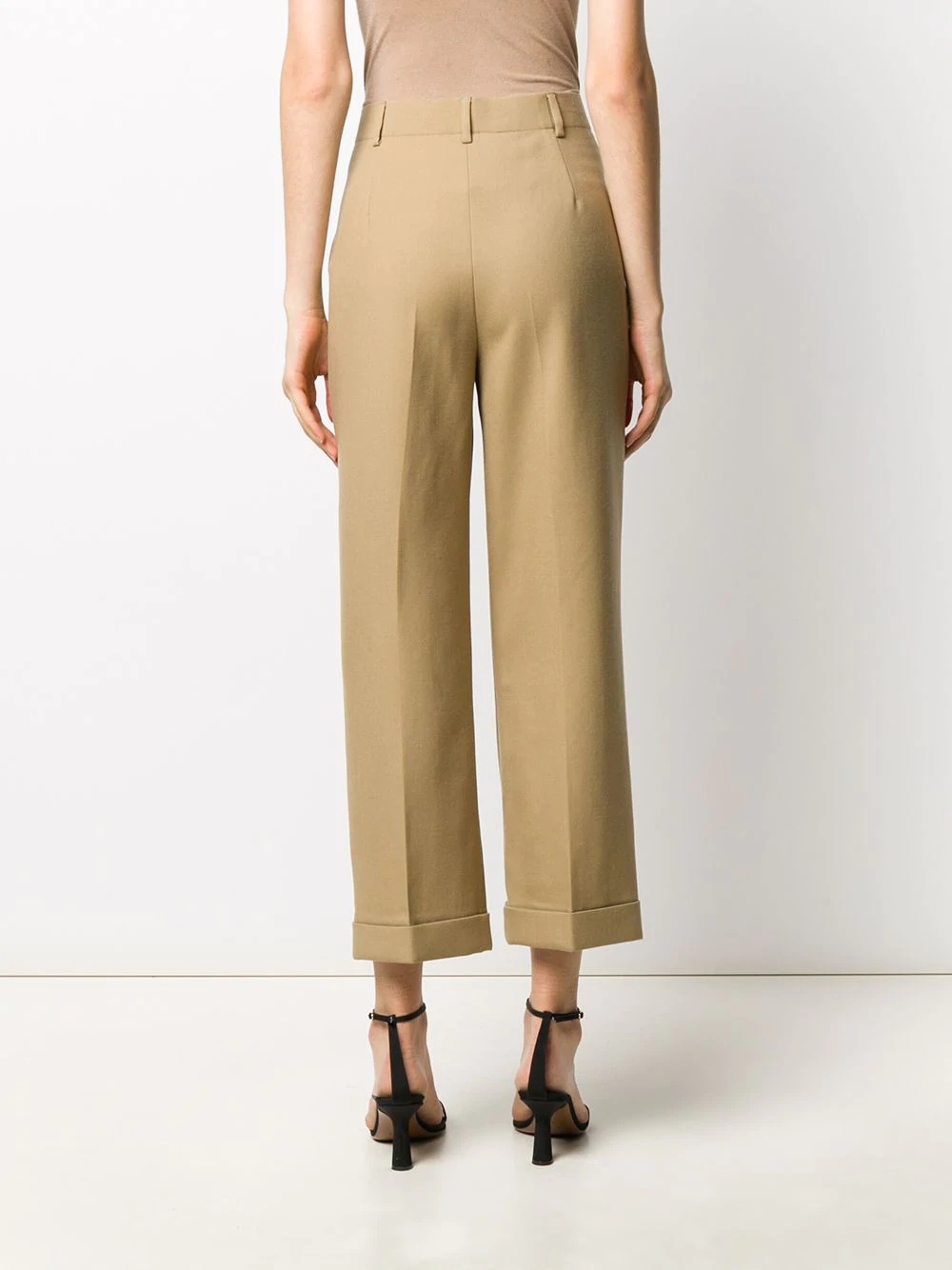 cropped high-waisted trousers - 4