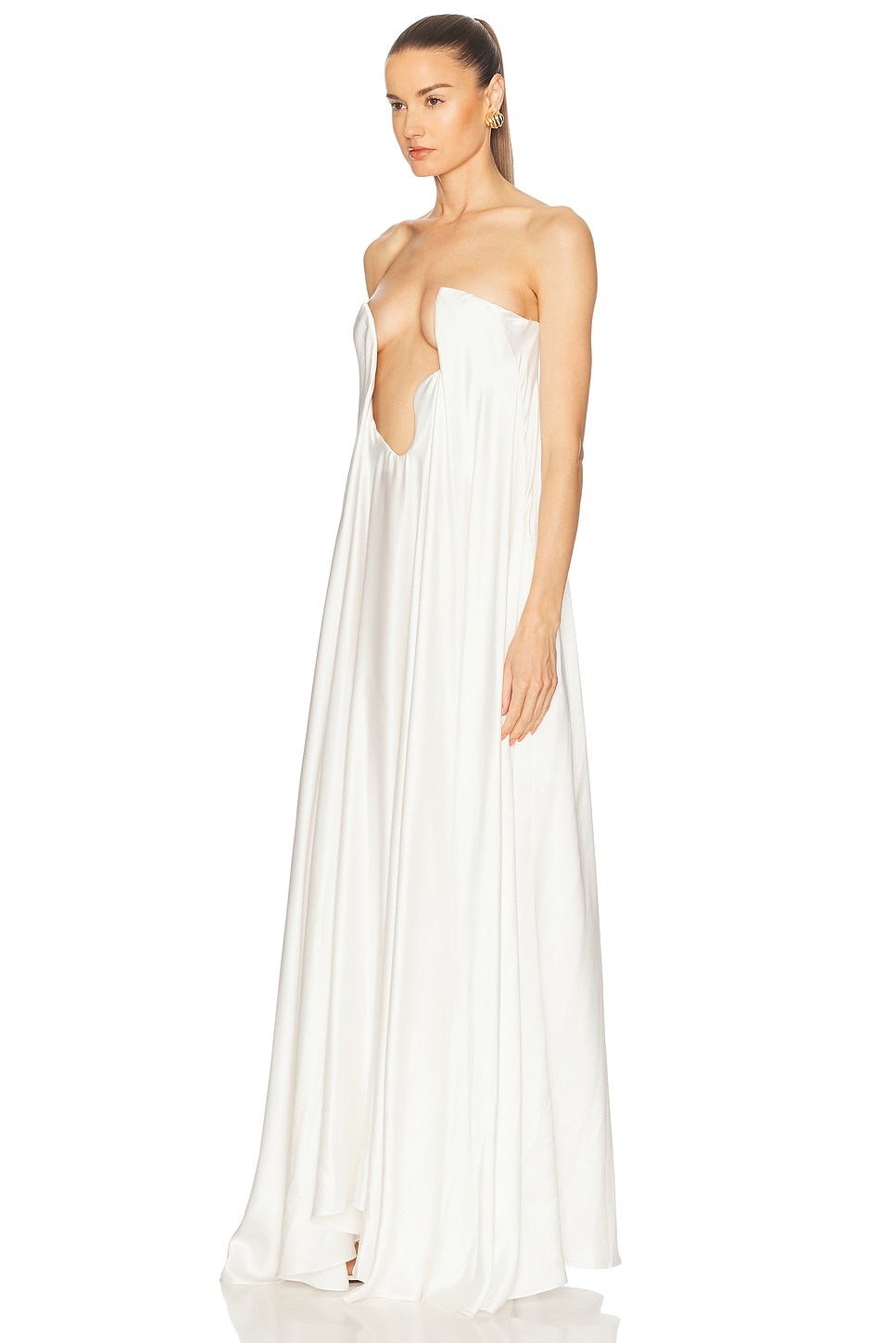 Textured Silk Salacia Strapless Gown - 3