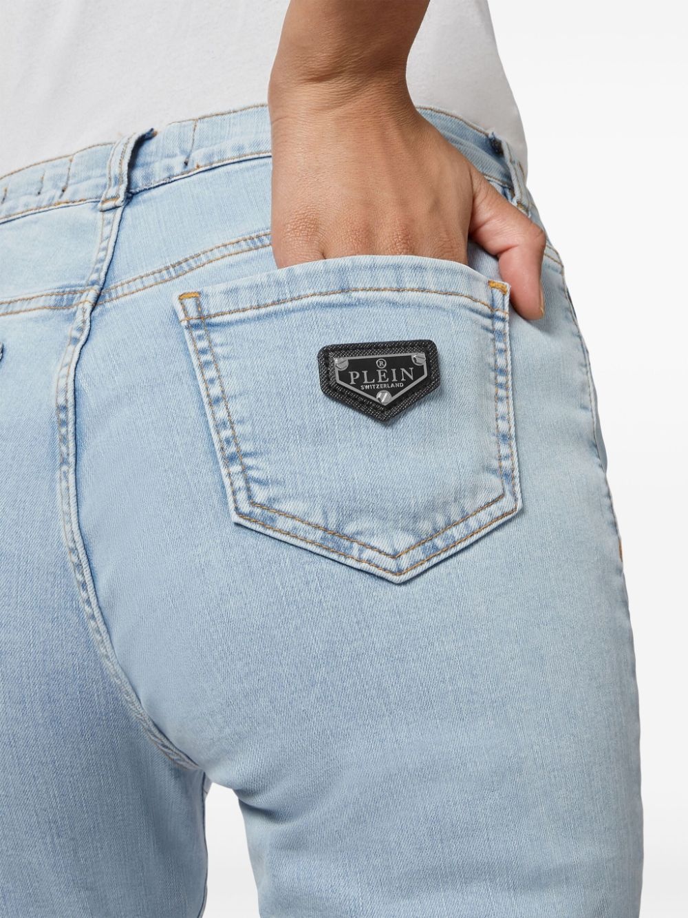 logo-plaque skinny-cut jeans - 5