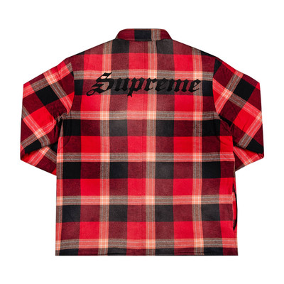 Supreme Supreme Quilted Flannel Shirt 'Red' outlook
