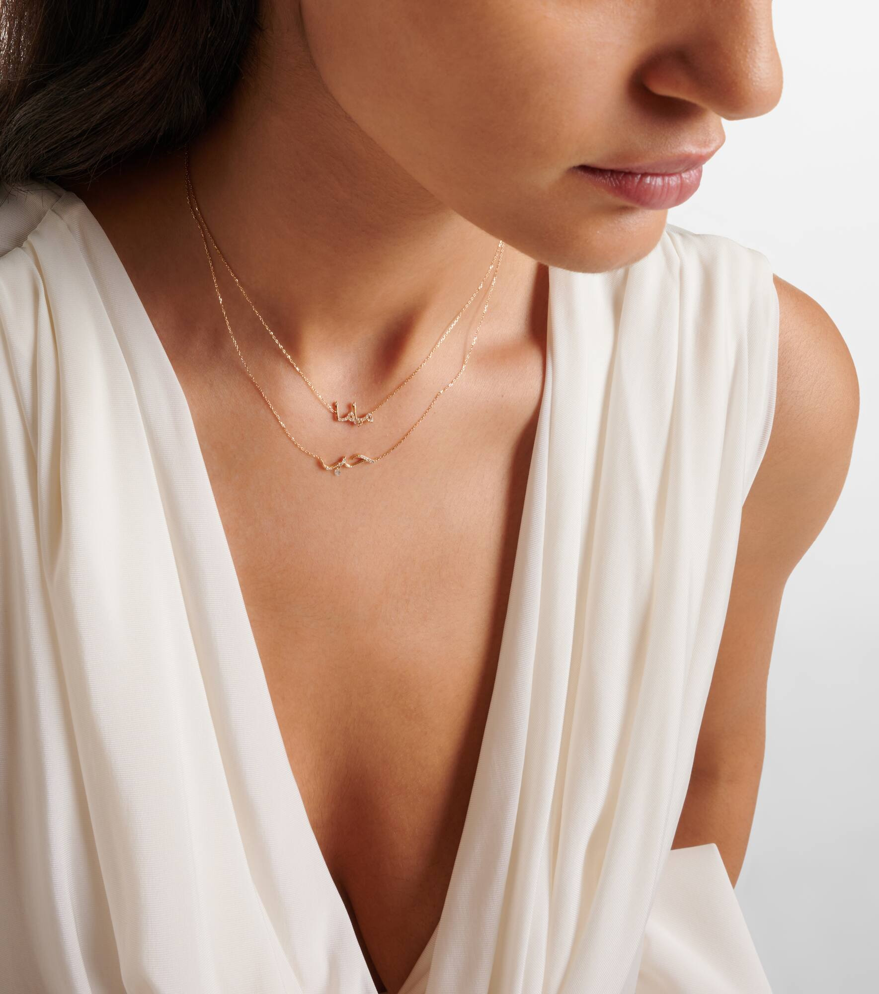 Mama 18kt gold necklace with diamonds - 3