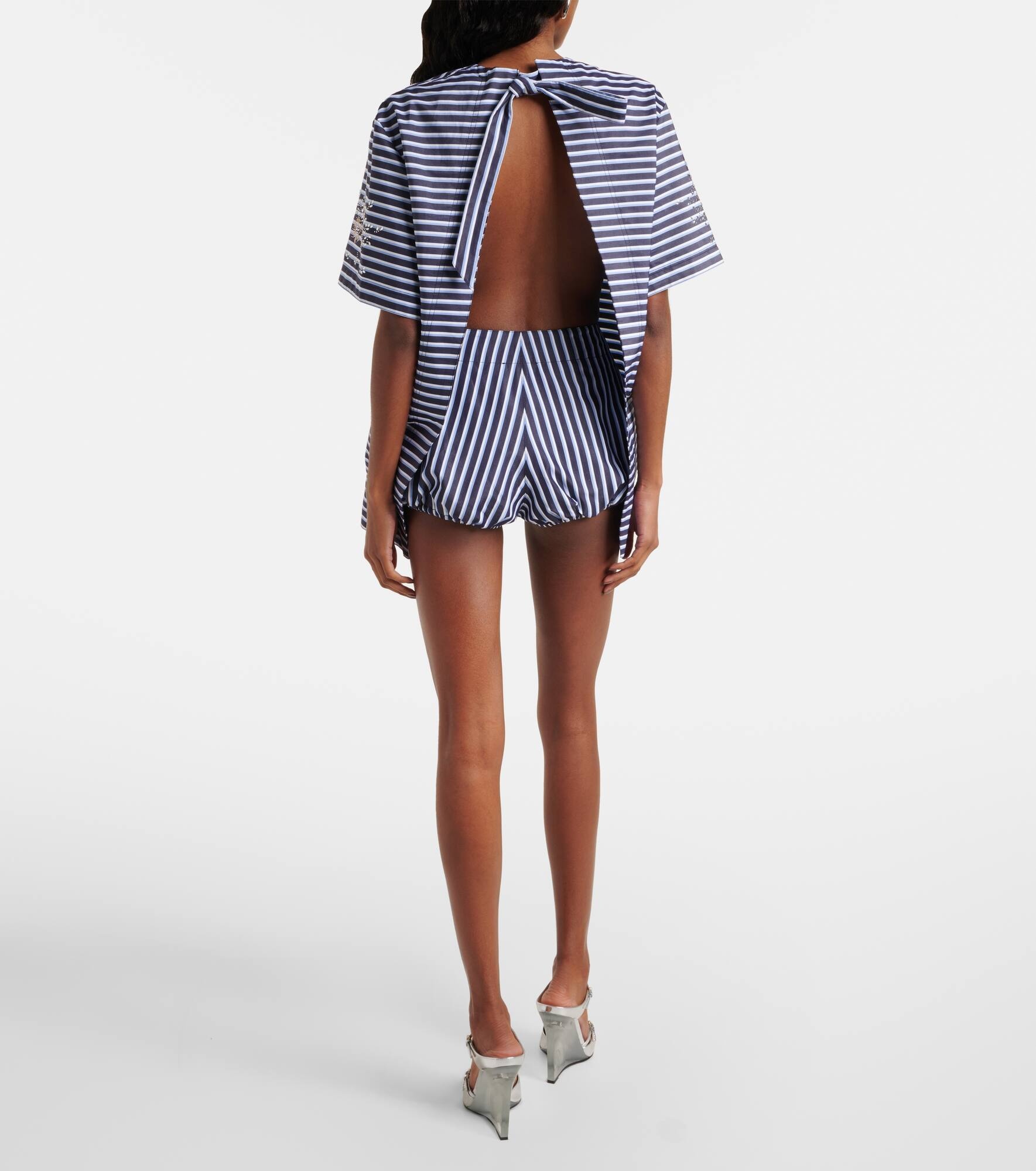 Embellished striped cotton jersey T-shirt - 3
