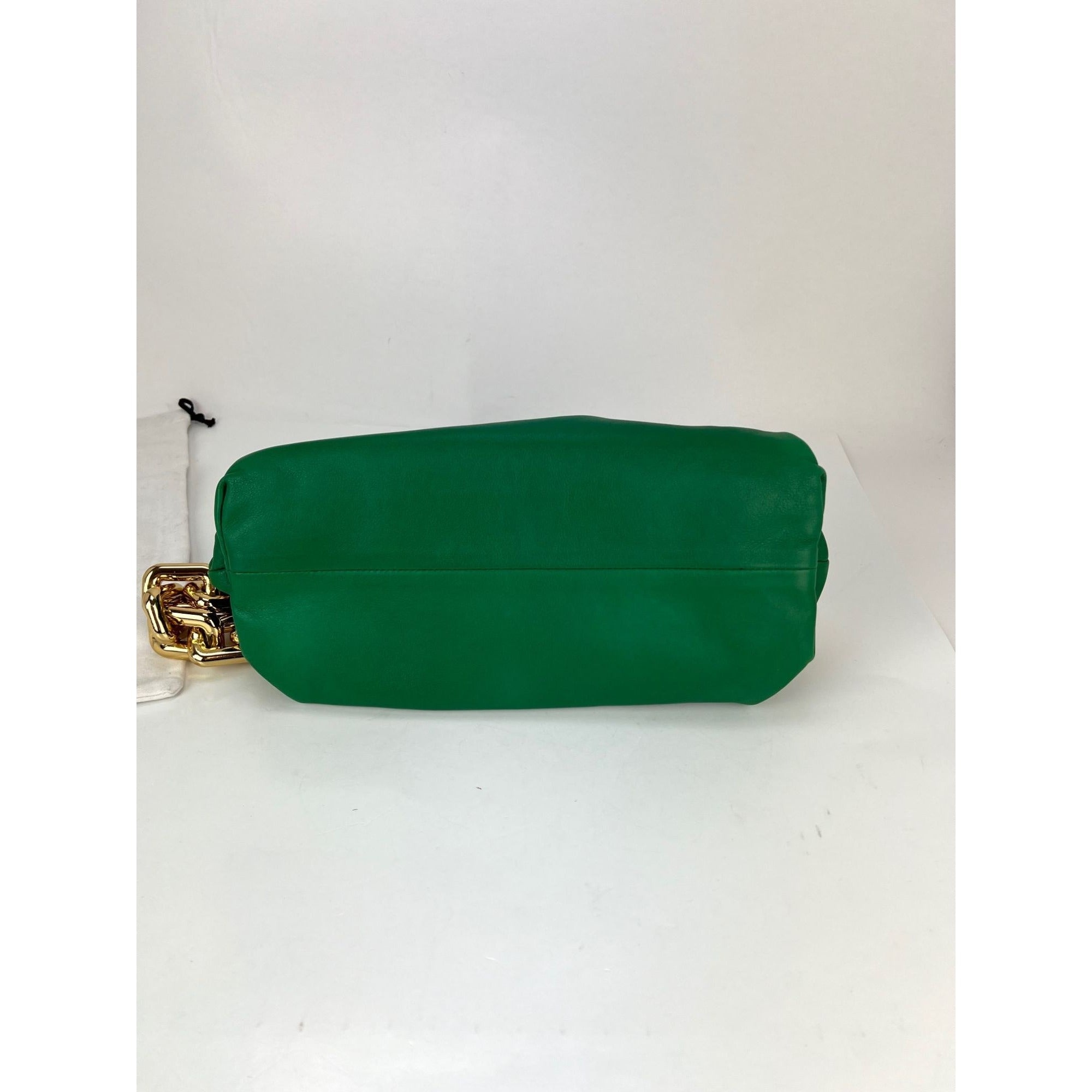 Bottega Veneta Green Chain Leather Pouch Bag  Clutch - 7