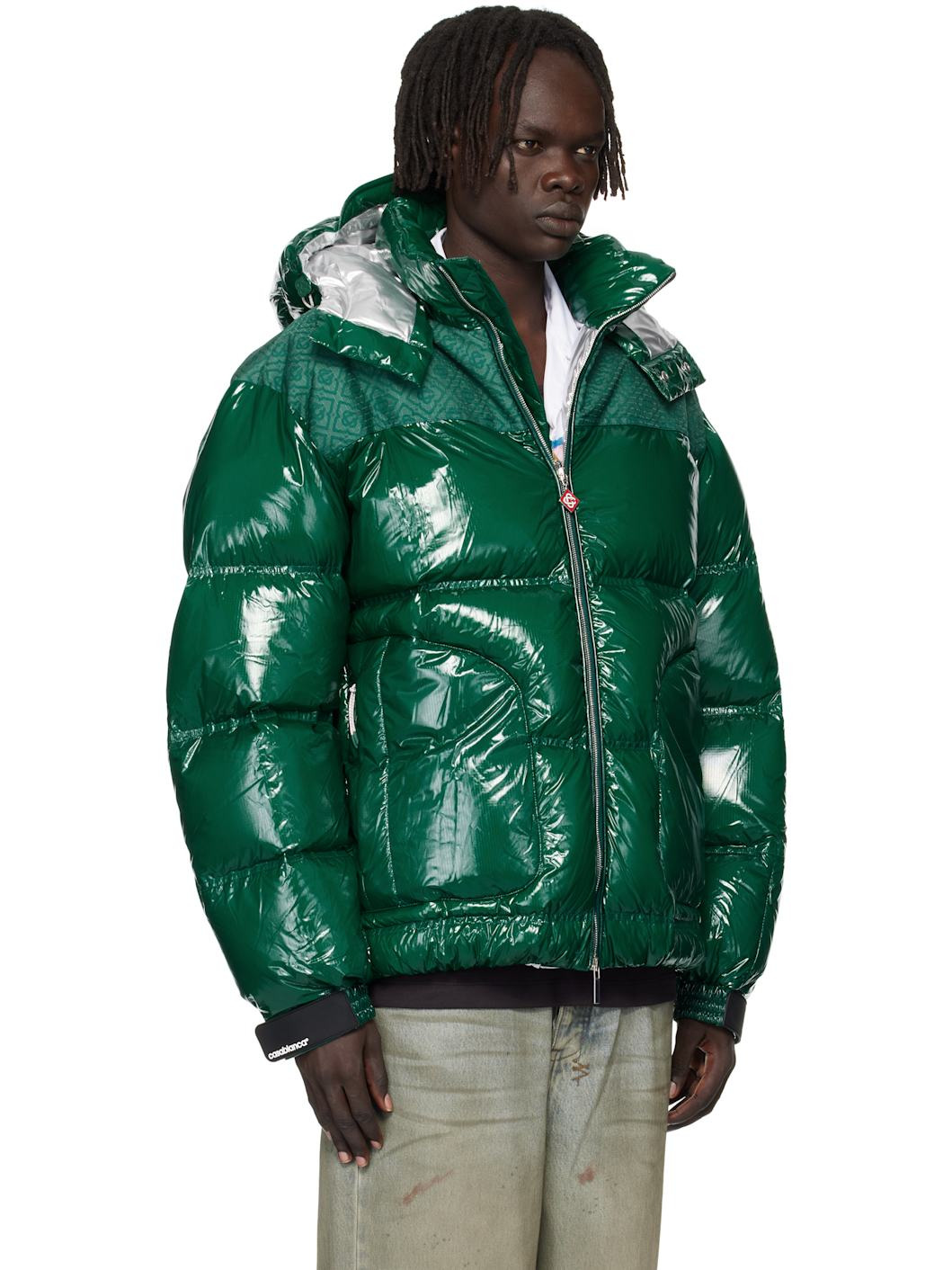 Green Nylon Down Jacket - 2