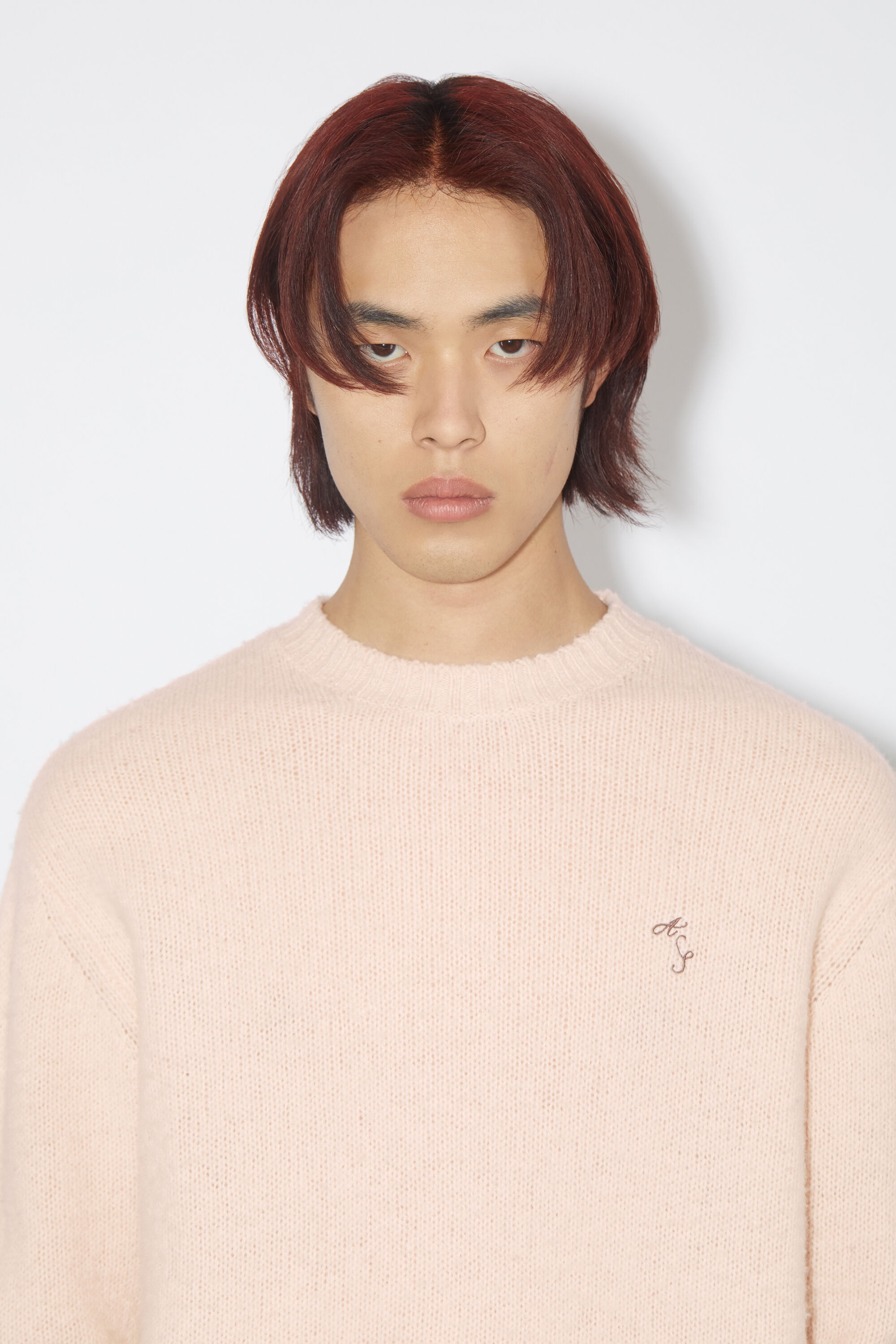 Crew neck wool jumper - Powder pink - 5