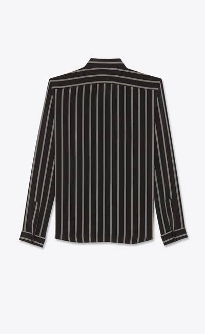 SAINT LAURENT triple-stripe shirt in shiny and matte silk outlook