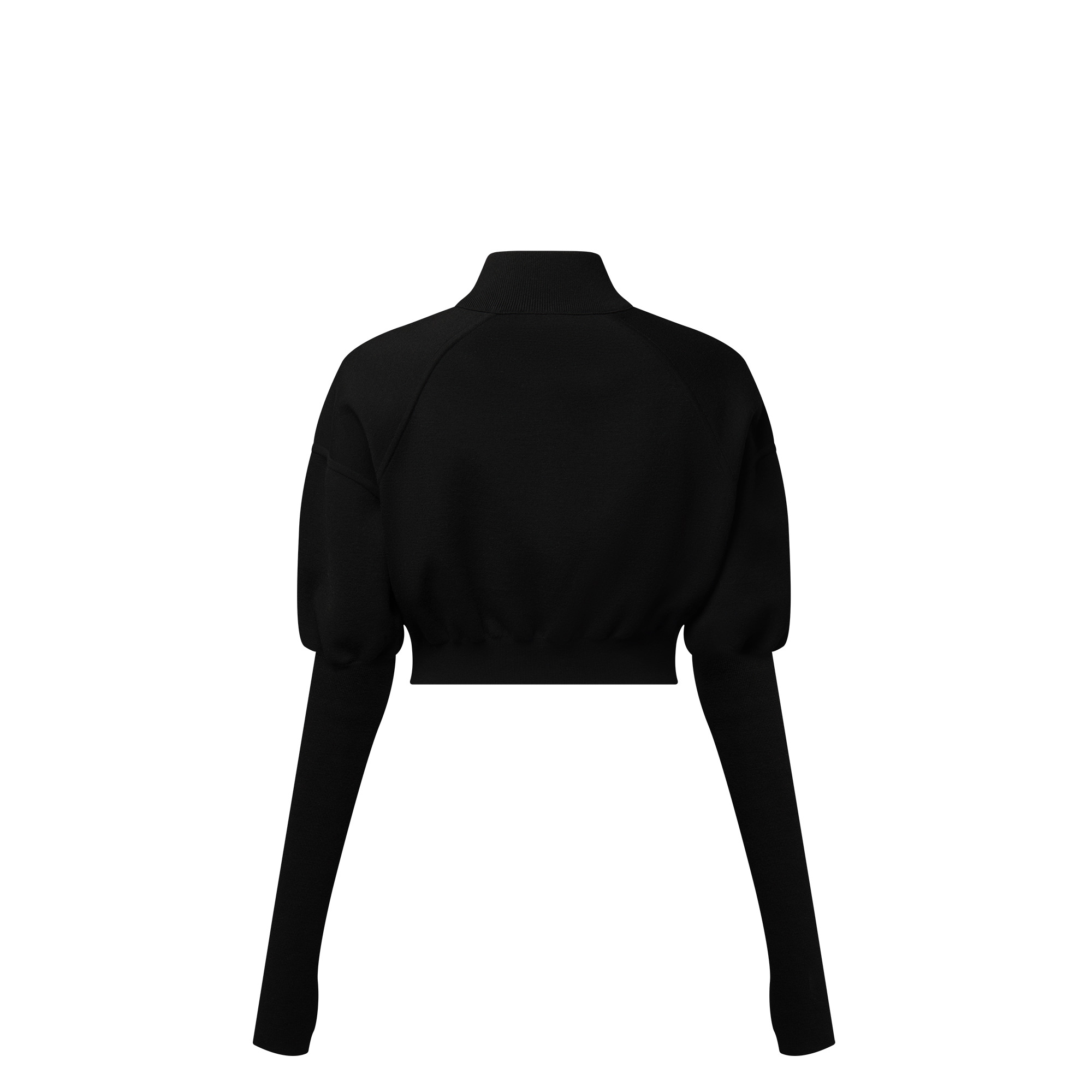 Ribbed Sleeve Bomber Jacket - 3