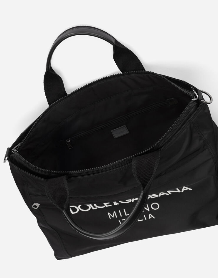 Nylon holdall with rubberized logo - 5