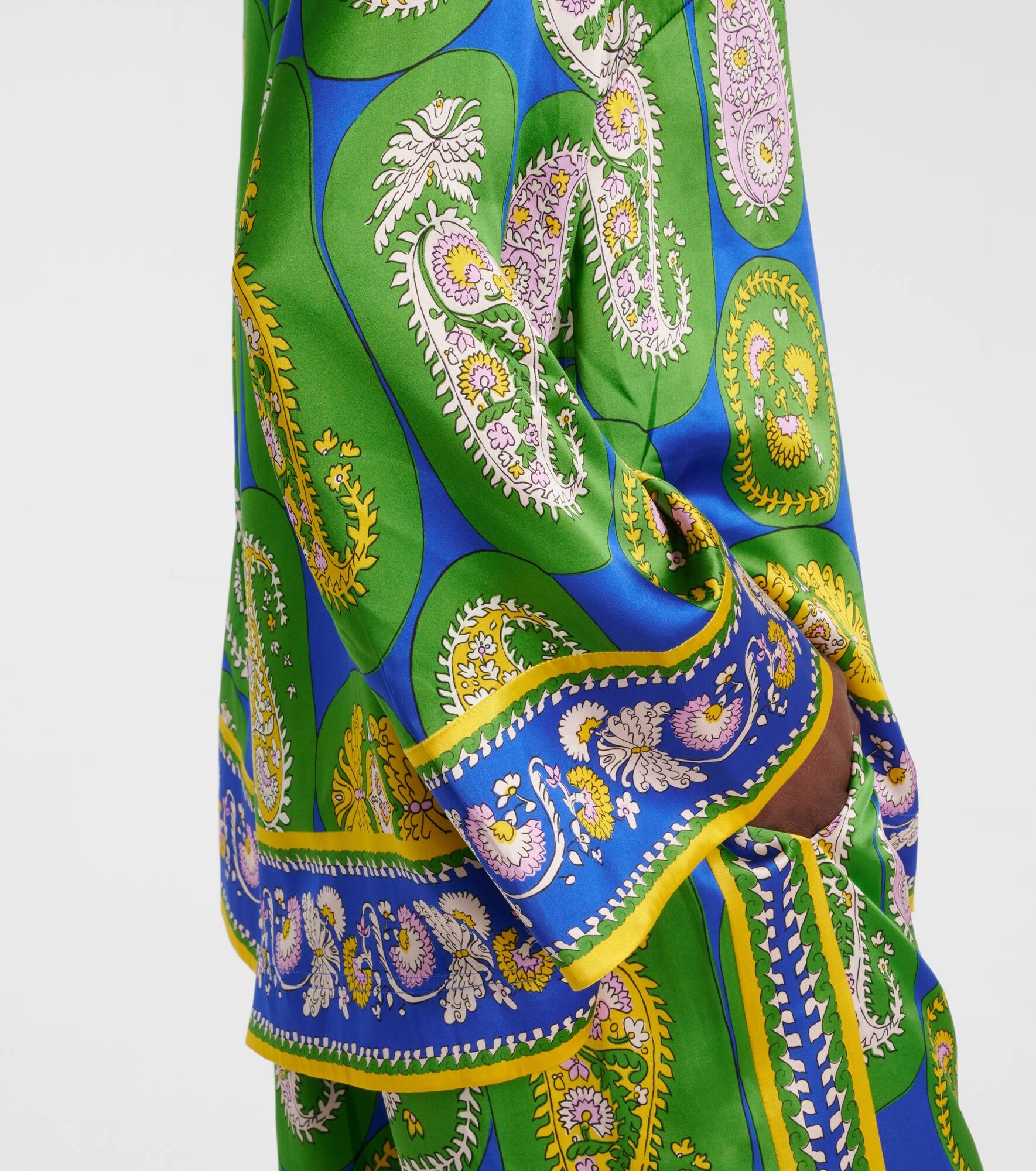 Printed silk satin shirt - 5