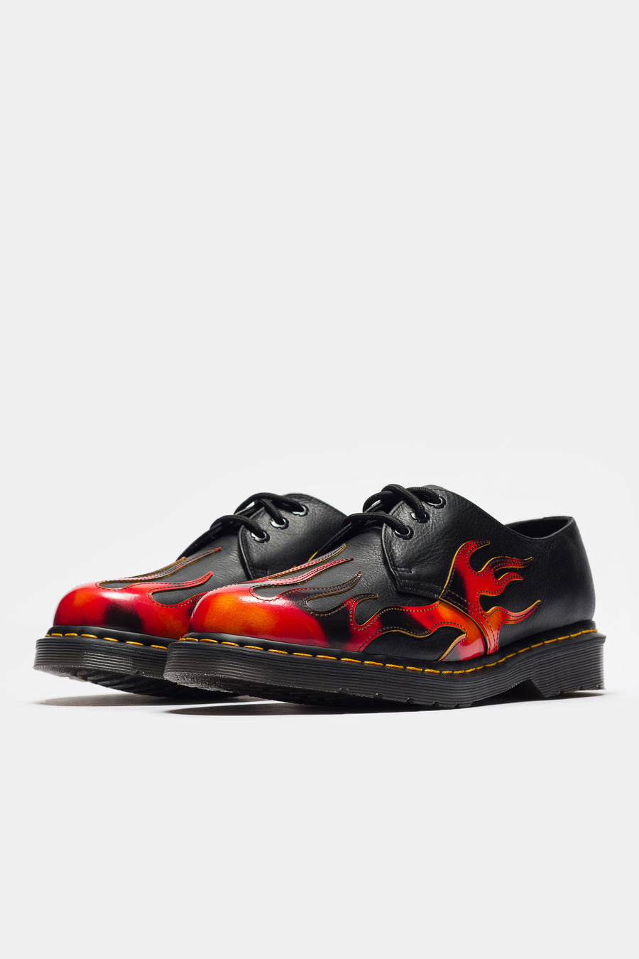 1461 Flame 3 Eye Shoe in Black/Vibrant Red/Yellow Overdrive/Multi Arcadia - 2