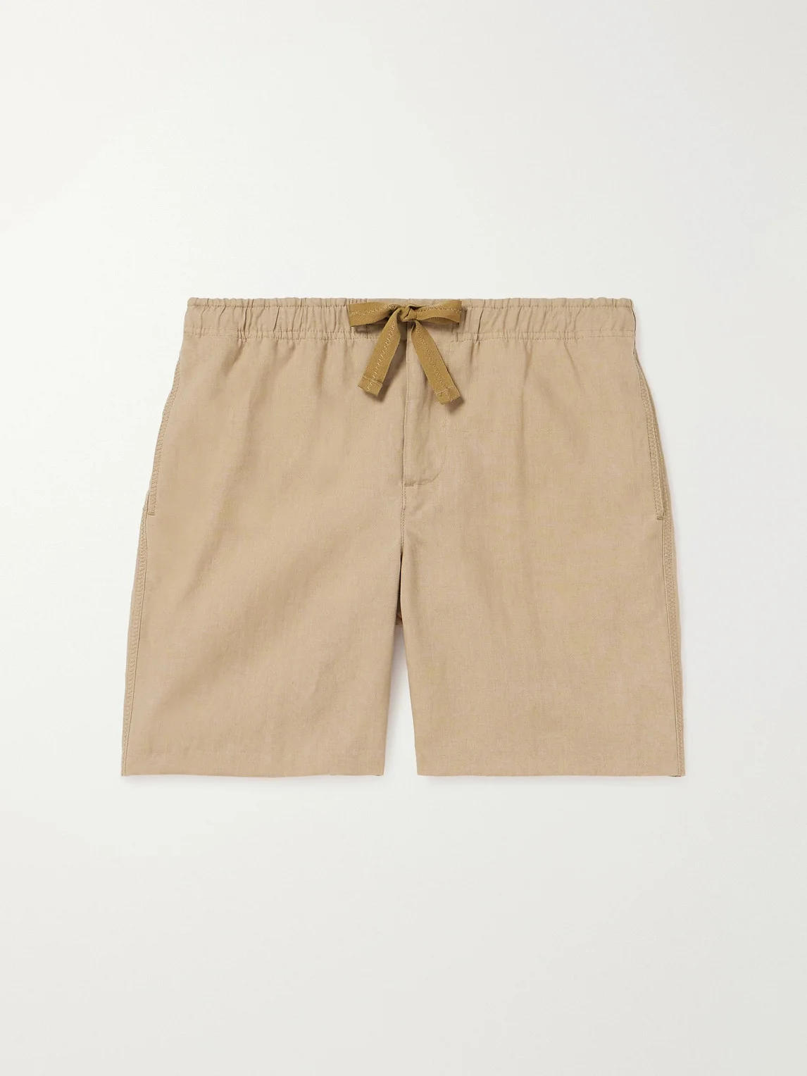Alex Straight-Leg Linen Drawstring Shorts - 1