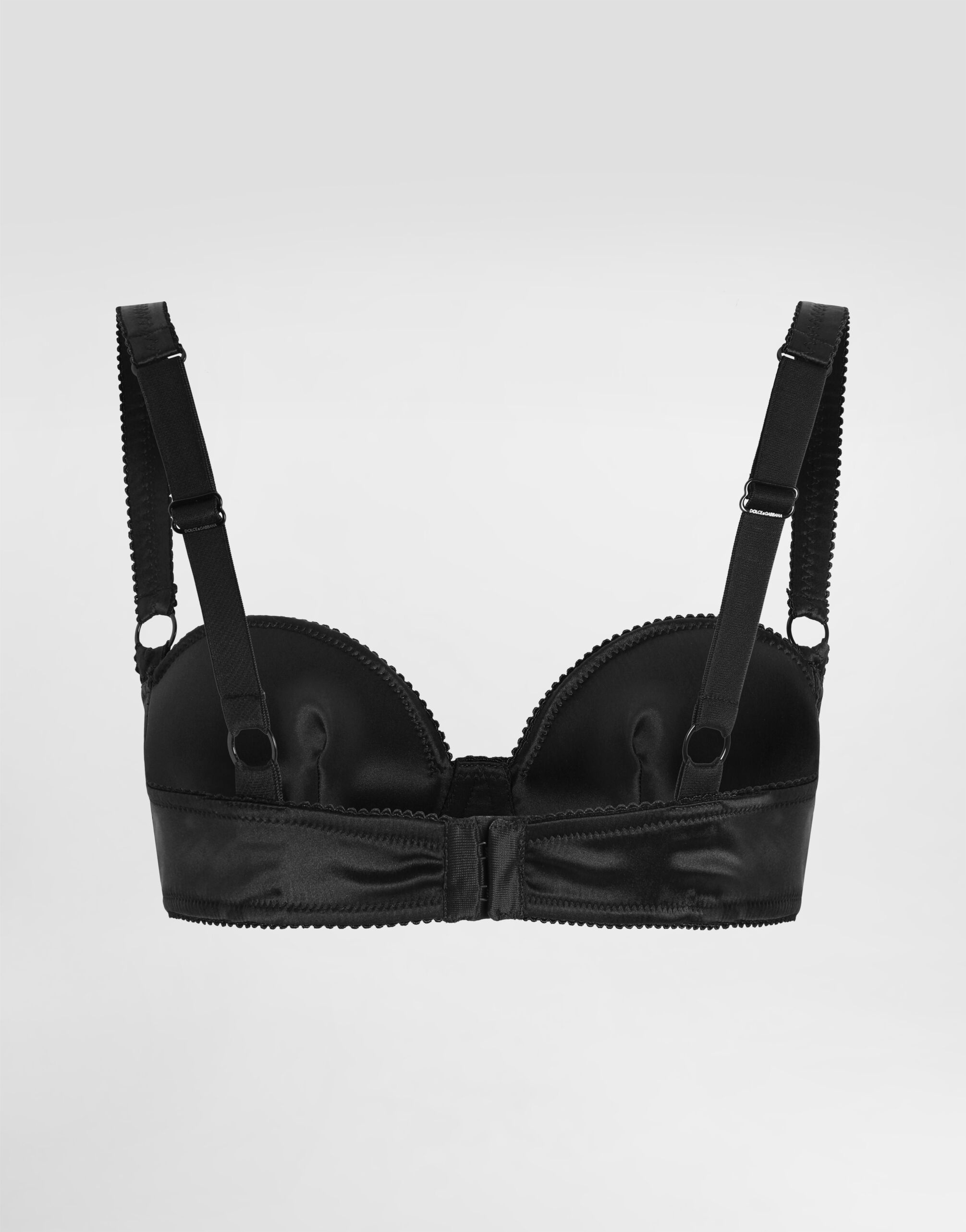 Satin balconette bra with conical cups - 3