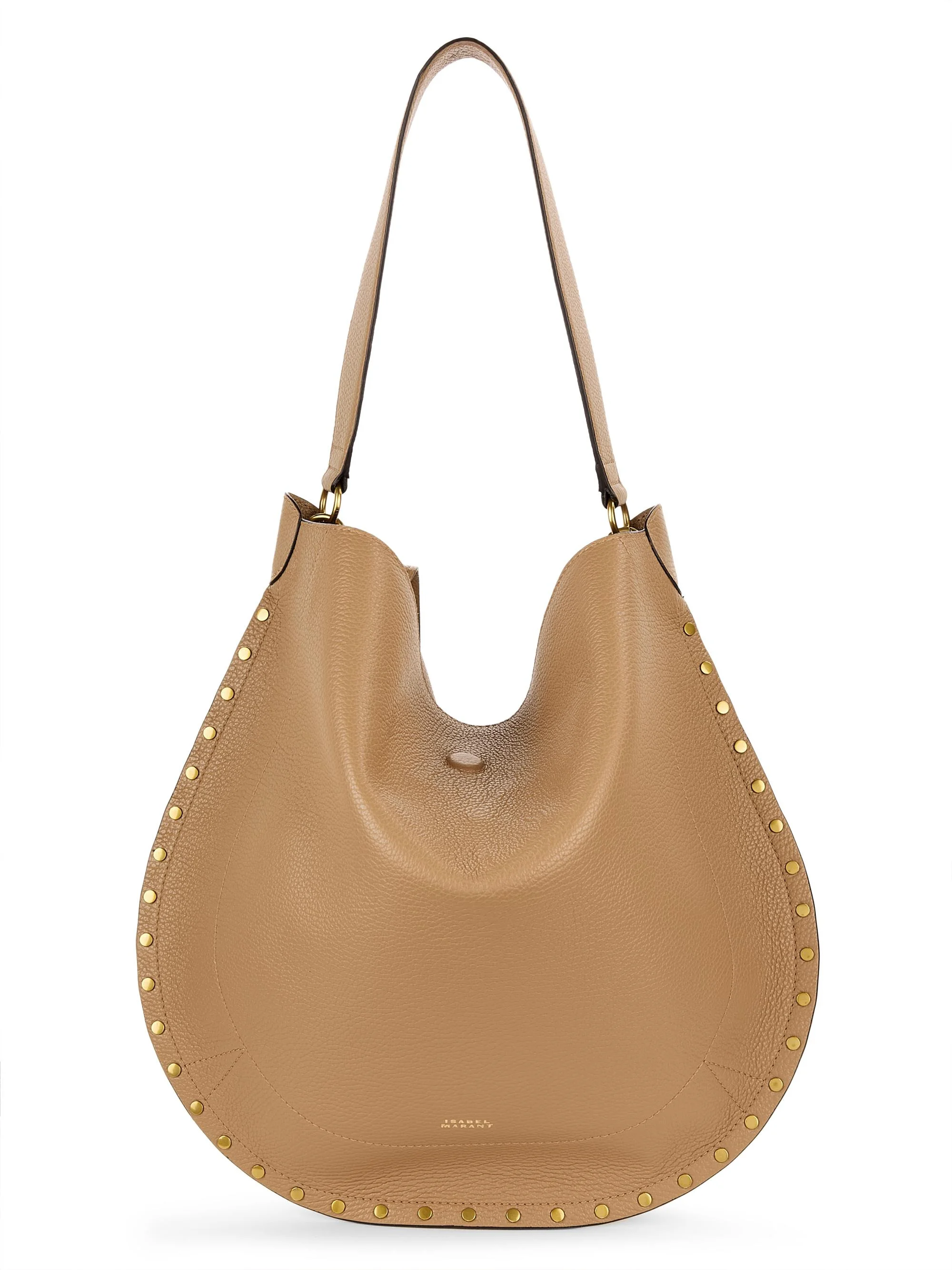 Women's Oskan Grained Leather Hobo Bag - Cappuccino - 1