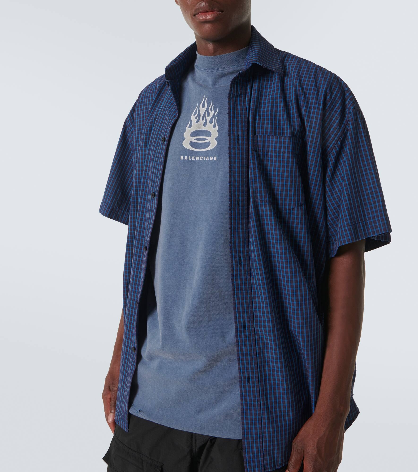 Logo layered cotton shirt - 5