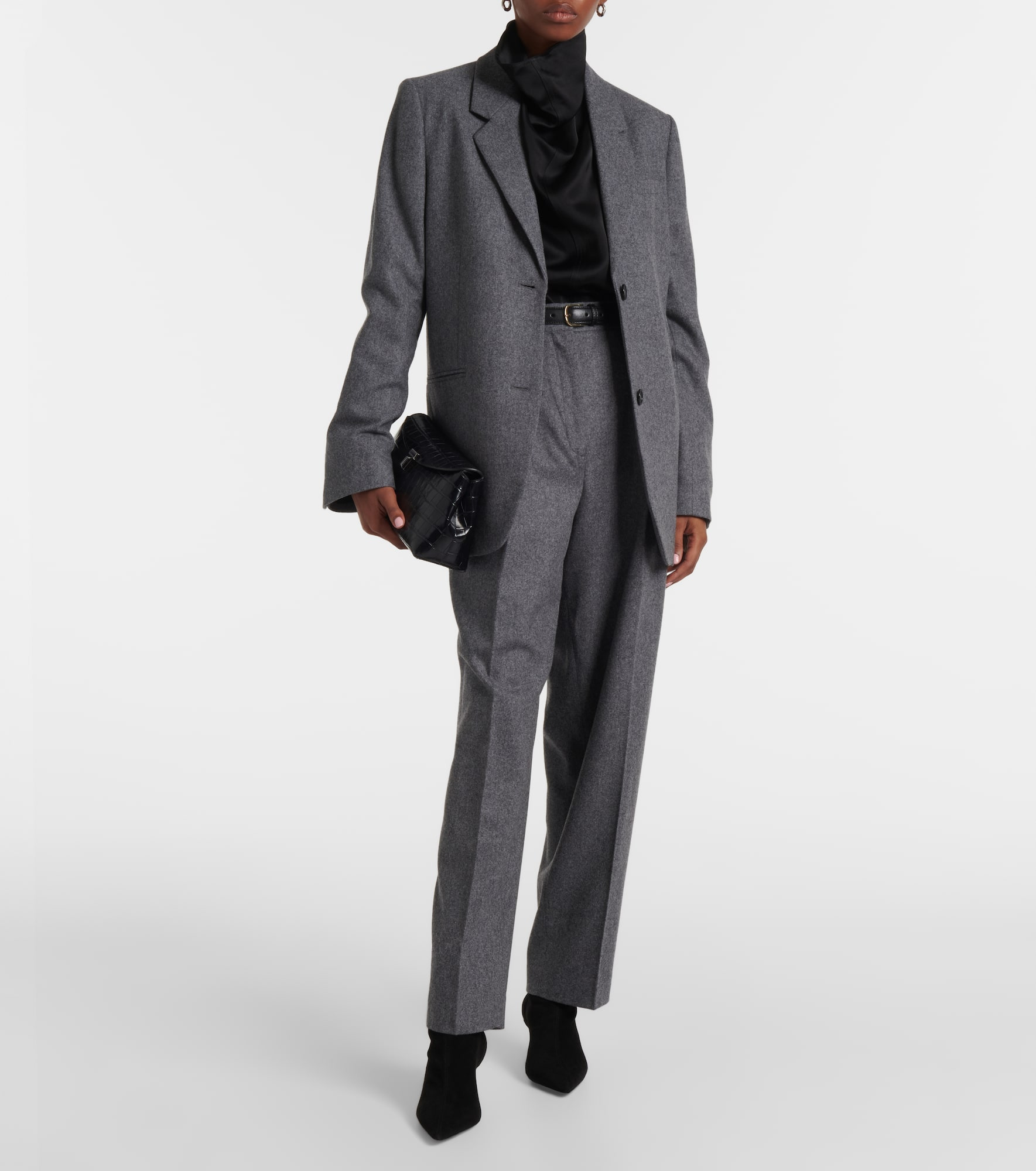 Totême Tailored suit jacket grey mélange | REVERSIBLE