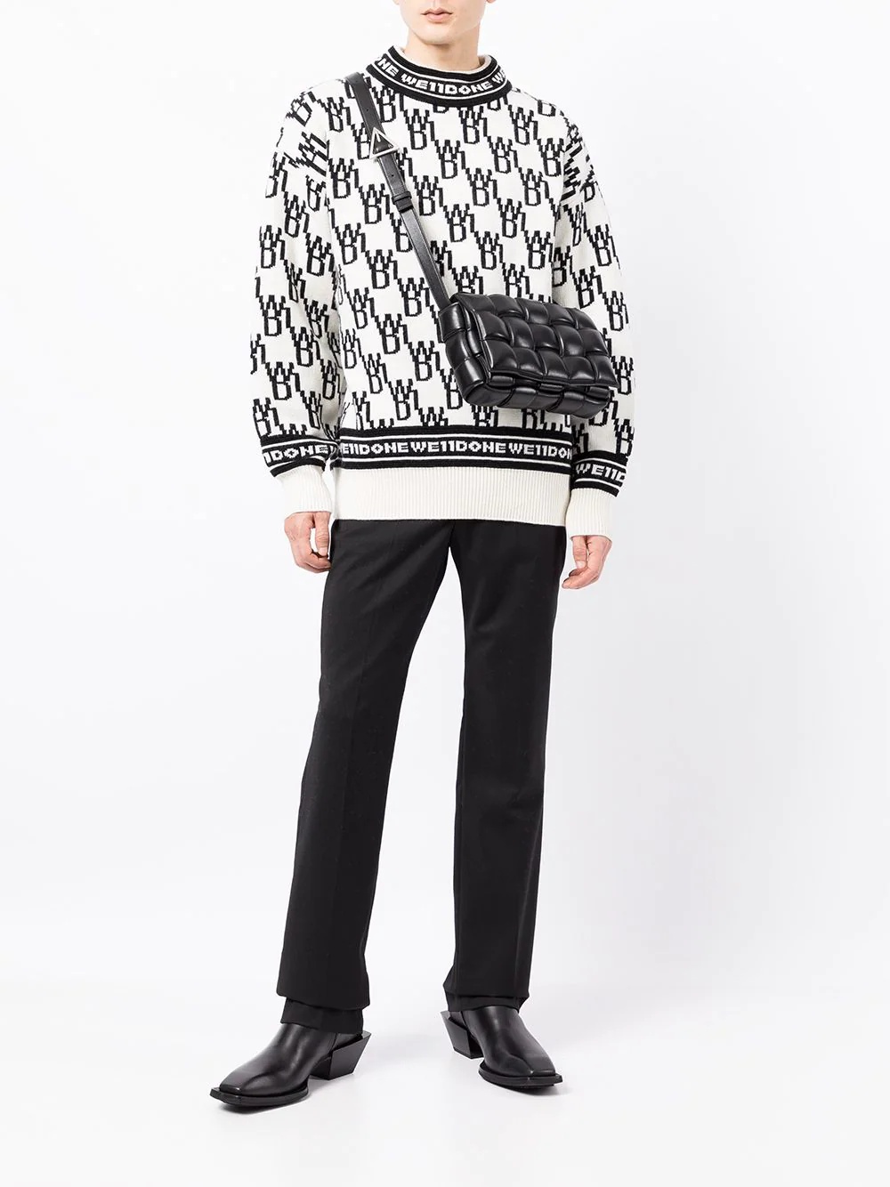 all-over logo-knit jumper - 2