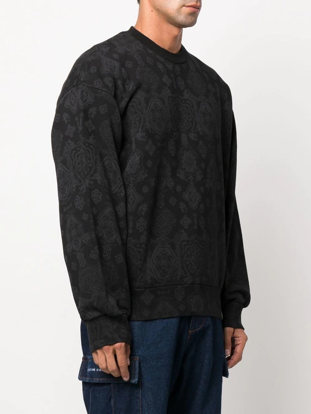 baroque-print cotton sweatshirt - 3