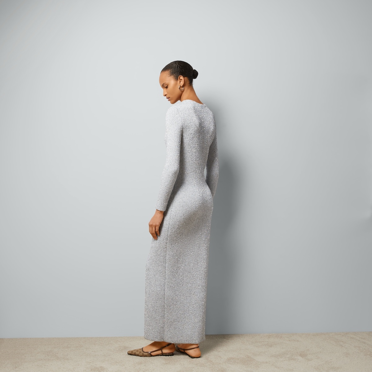 Viscose lamé dress with sequin embroidery - 6