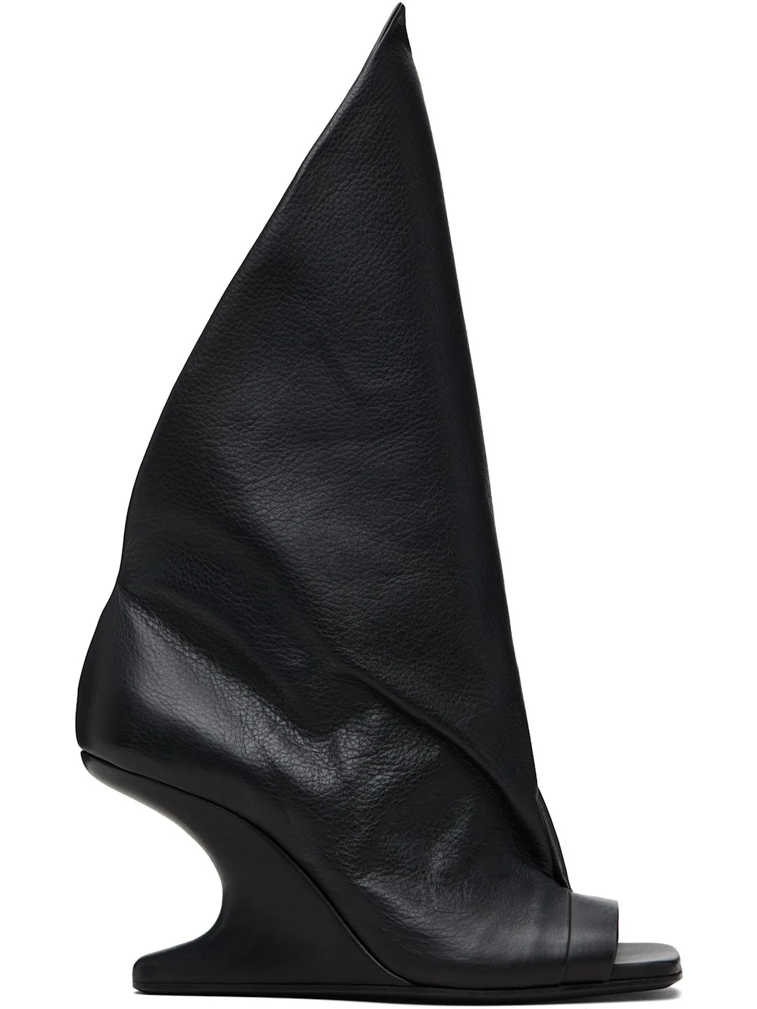 Black Temple Cantilever 8 Strutter Heeled Sandals - 1