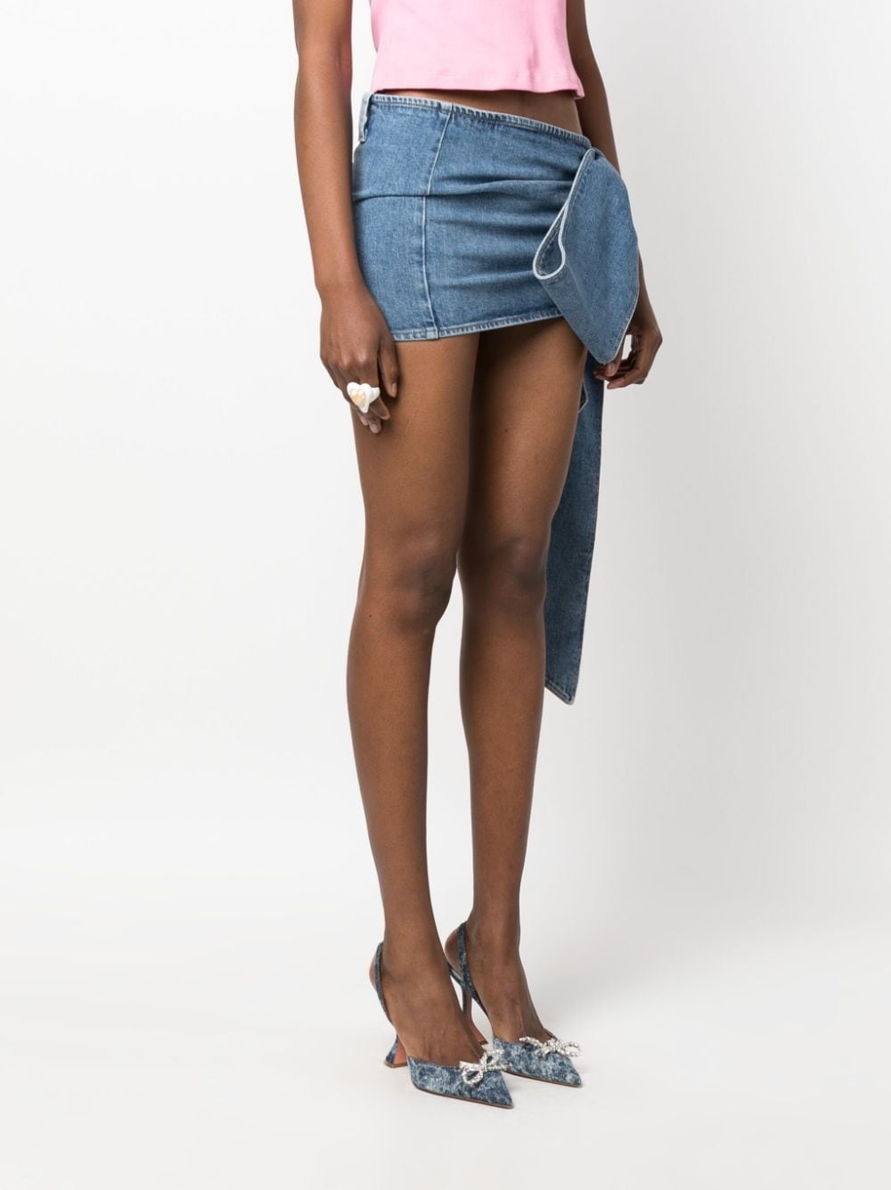 oversize-bow denim miniskirt - 3