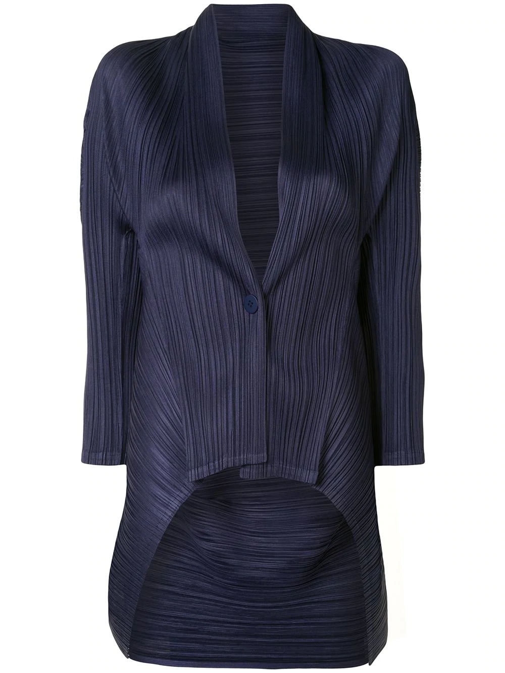 micro-pleated single-buttoned jacket - 1