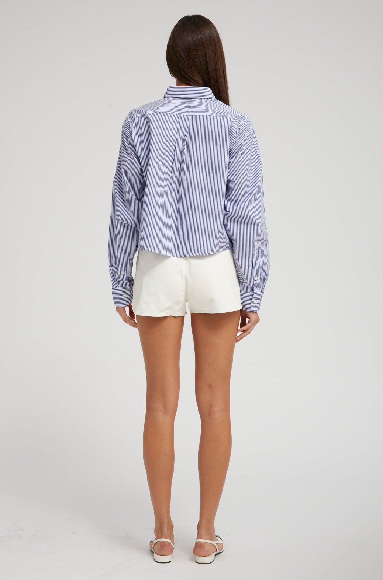 WHITE LEATHER SLIP SHORTS - 4