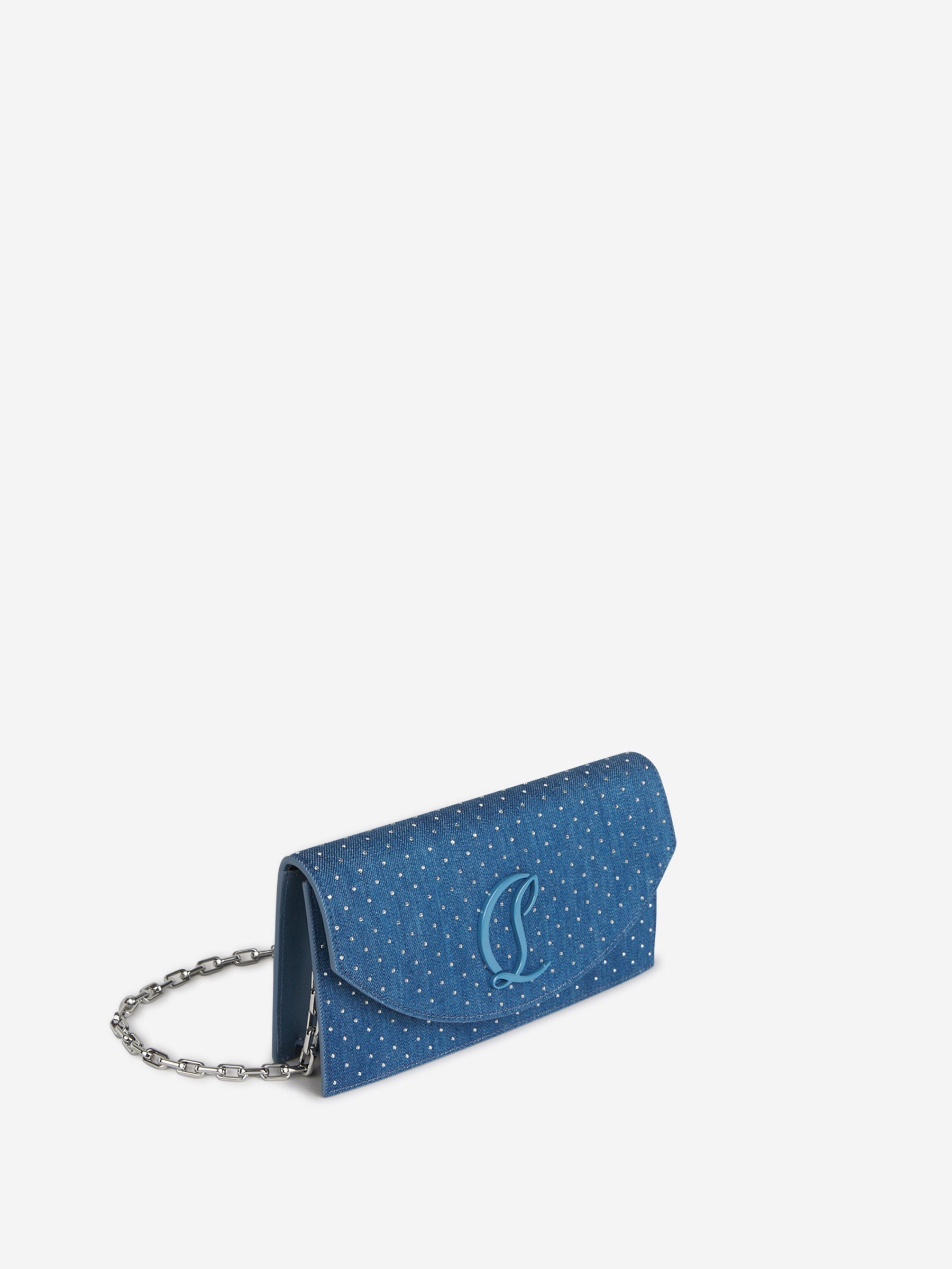 DENIM RHINESTONE CLUTCH - 2