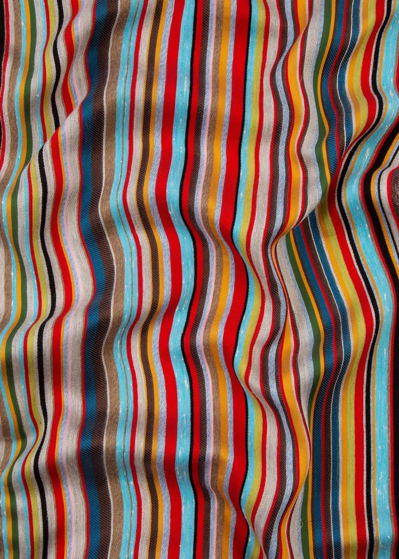 'Signature Stripe' Cotton-Linen Scarf 4