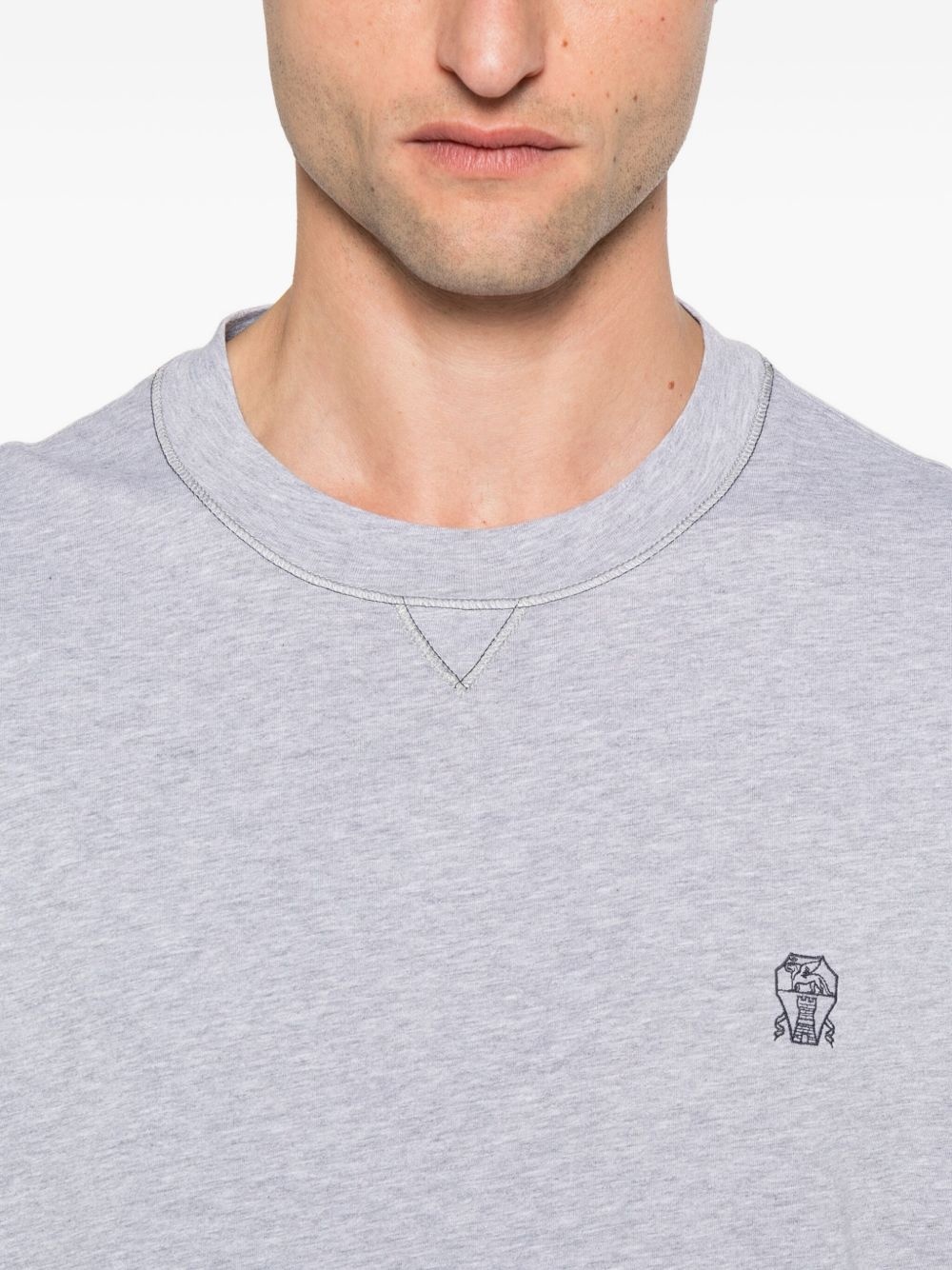 embroidered cotton T-shirt - 4