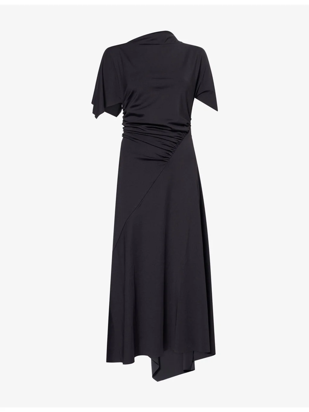 Blousey Draped Woven Midi Dress - 1