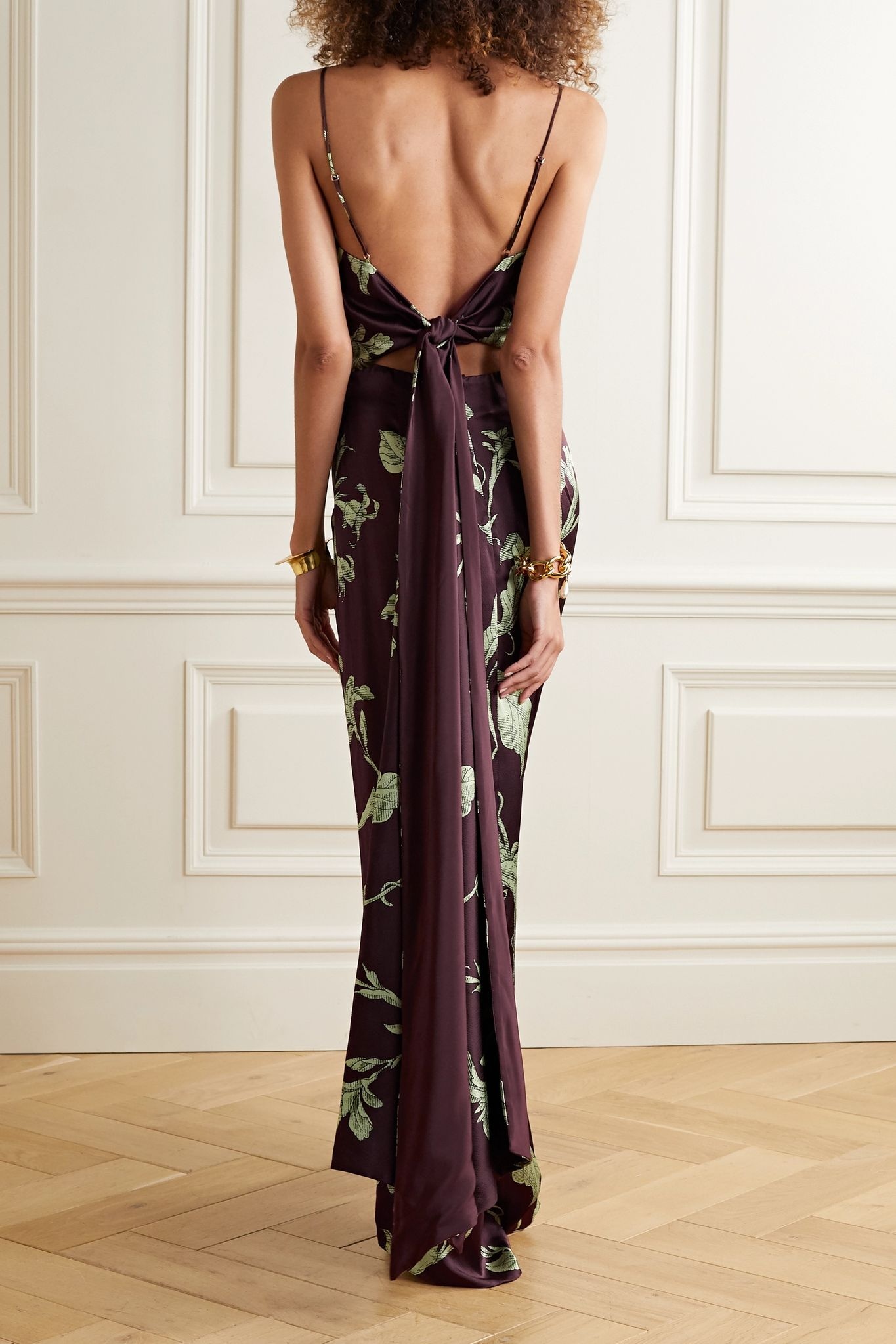 Given Promise printed silk-satin maxi dress - 4