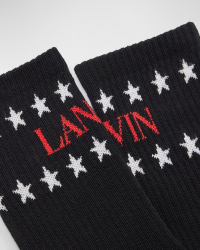 Lanvin Men's Logo and Stars Crew Socks outlook