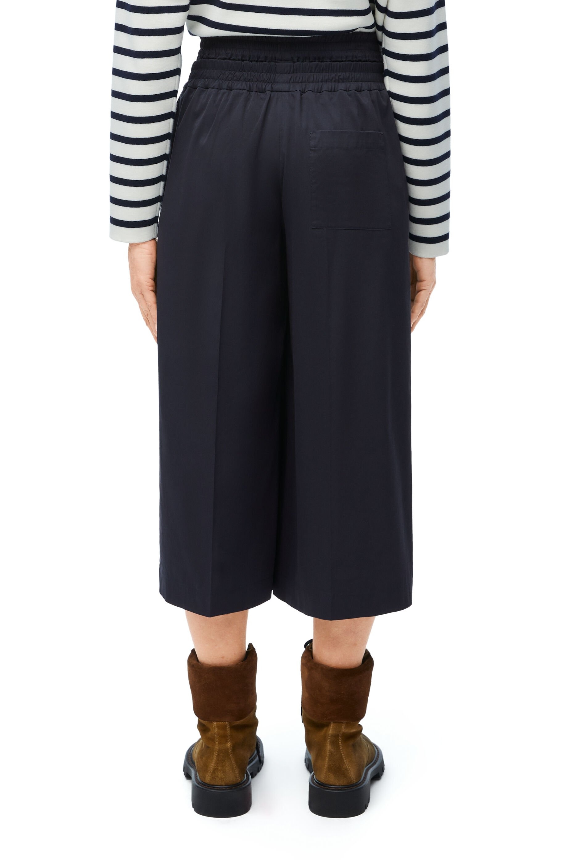 Cropped trousers in cotton and silk - 4