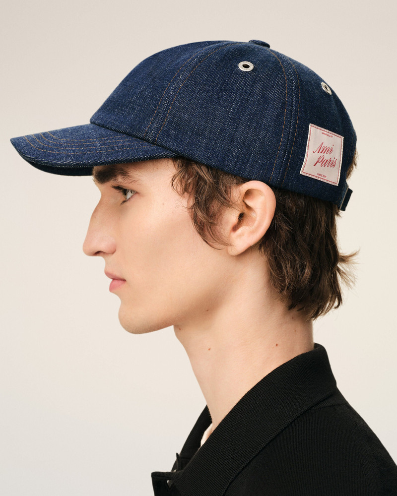 BLUE DENIM AMI PARIS SIDE PATCH CAP 5