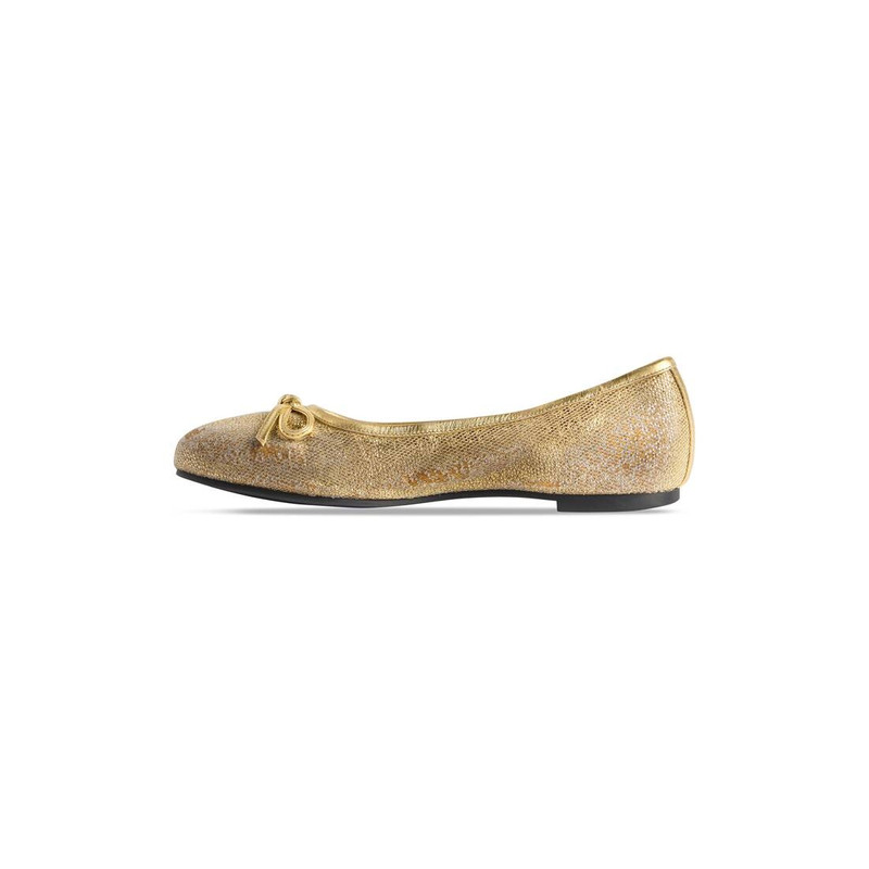 BALENCIAGA Women's Leopold Ballerina in Gold outlook