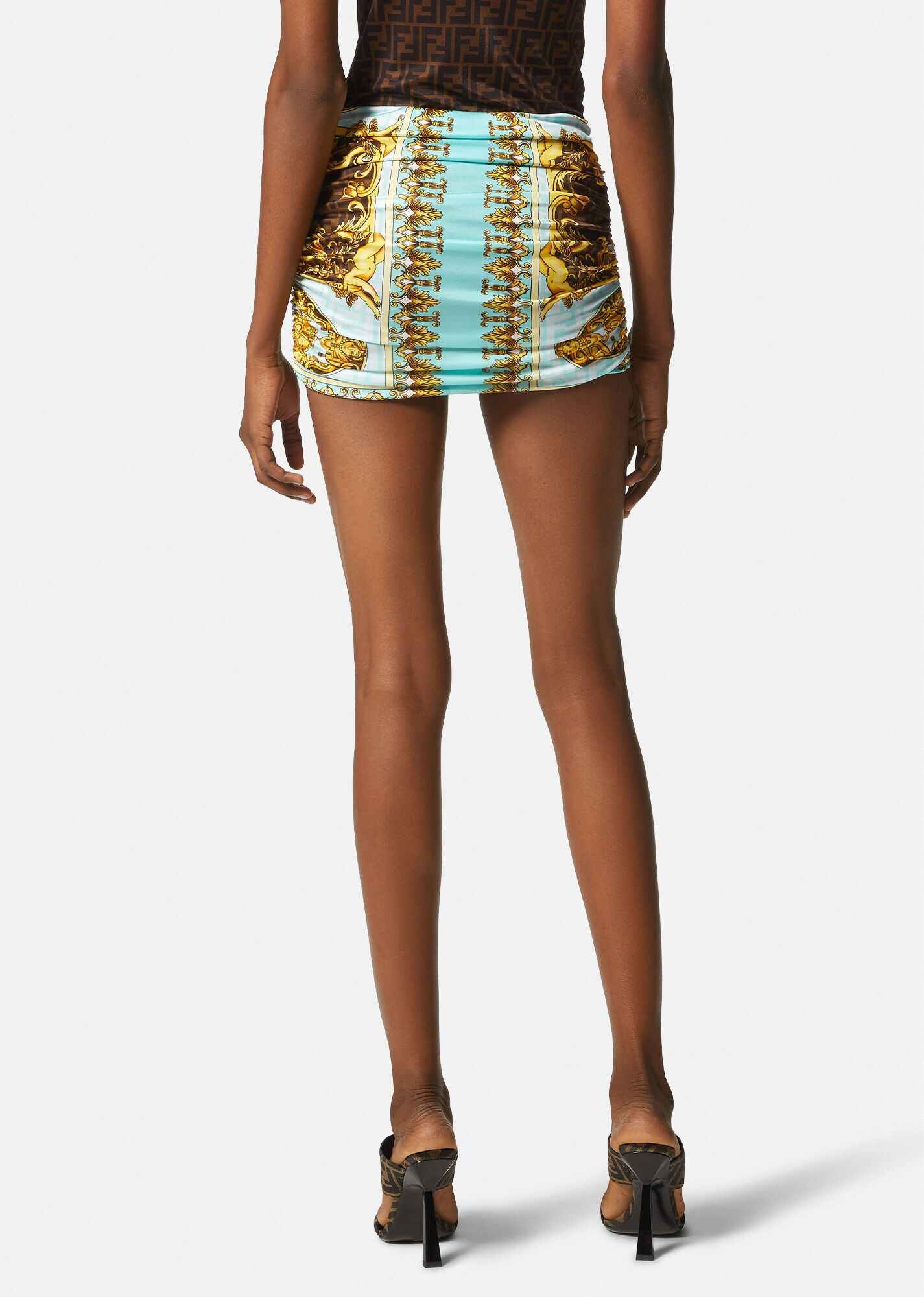 Fendace Gold Baroque Ruched Mini Skirt - 4