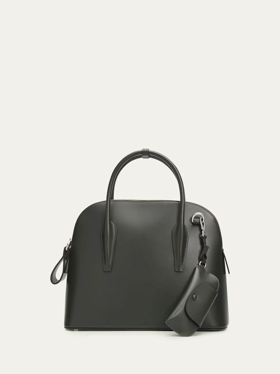 Kaitlin Large Dome Box Leather Top-Handle Bag - 1
