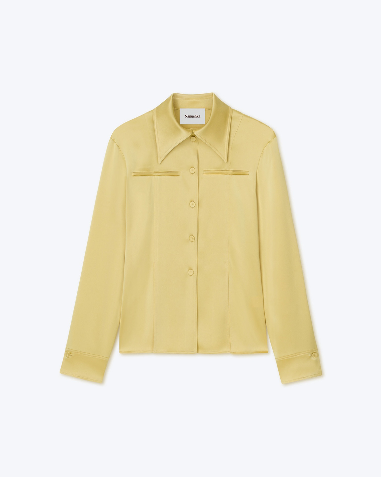 ELU - Slip satin shirt - Yellow - 5
