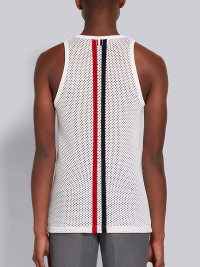 Thom Browne White Cashmere Mesh Intarsia Stripe Tank Top outlook