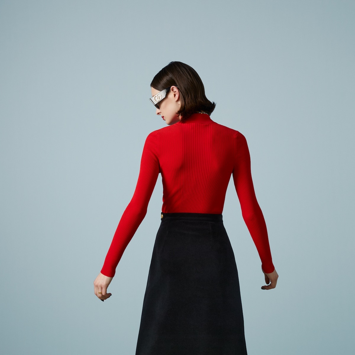 Extra fine rib viscose polo shirt - 6
