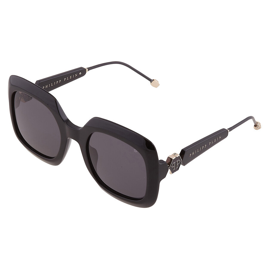 Philipp Plein Grey Square Ladies Sunglasses SPP065S 0700 55 - 4