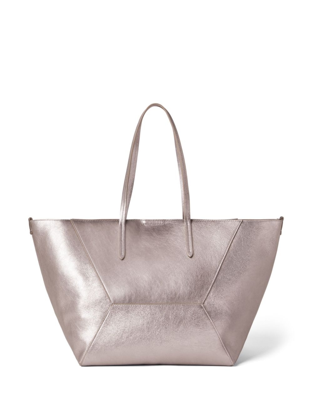 metallic leather tote bag - 2