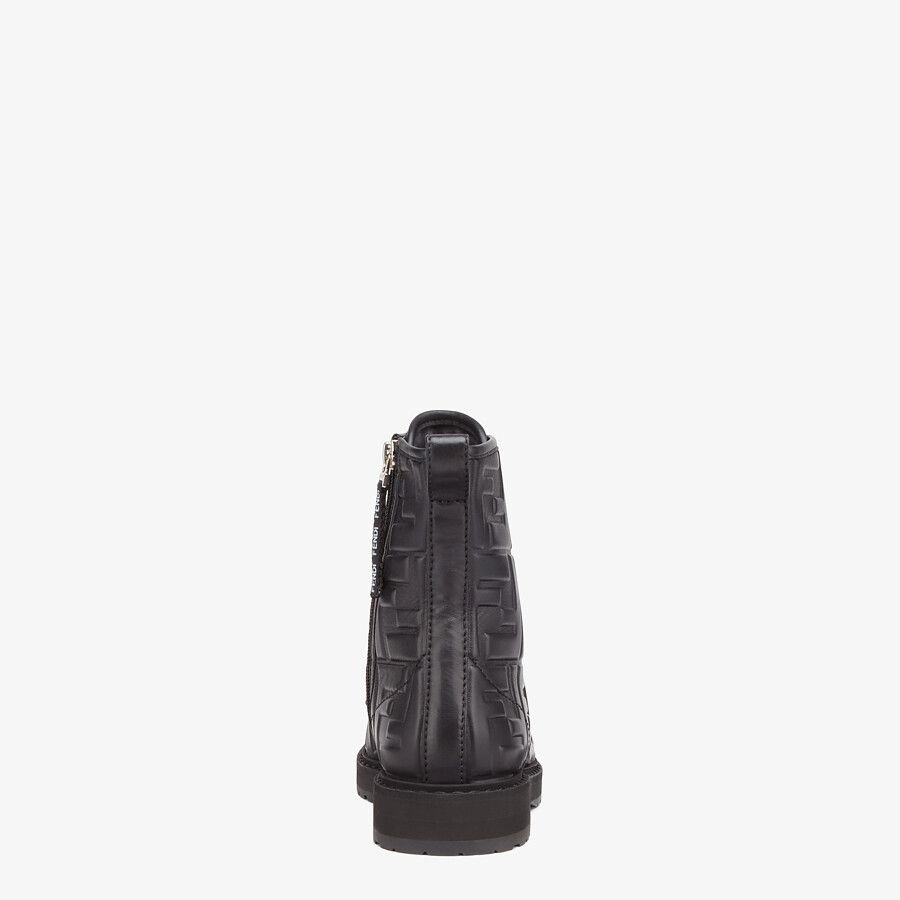 Black leather biker boots - 3