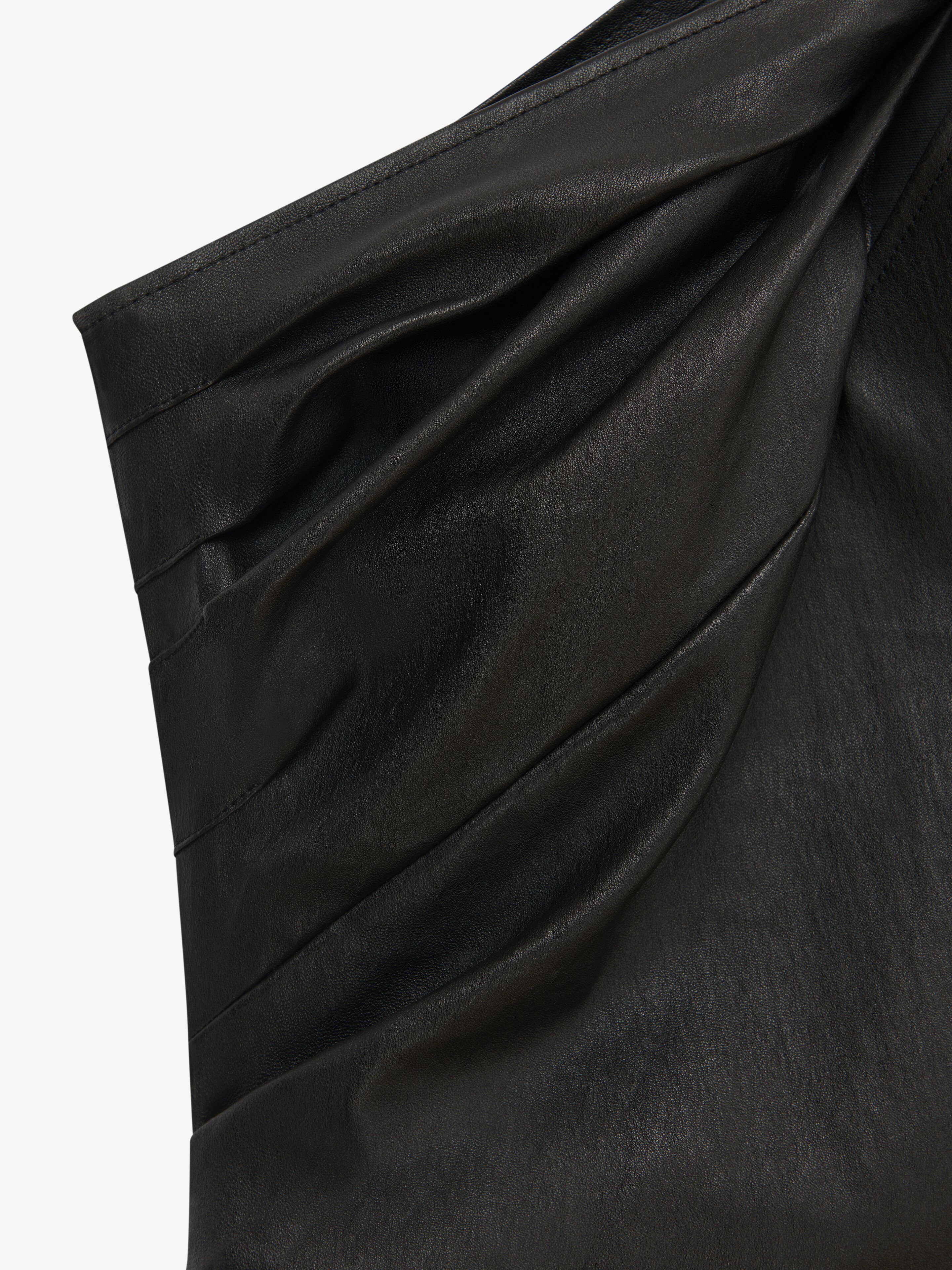 ASYMMETRICAL MINI DRESS IN LEATHER - 5