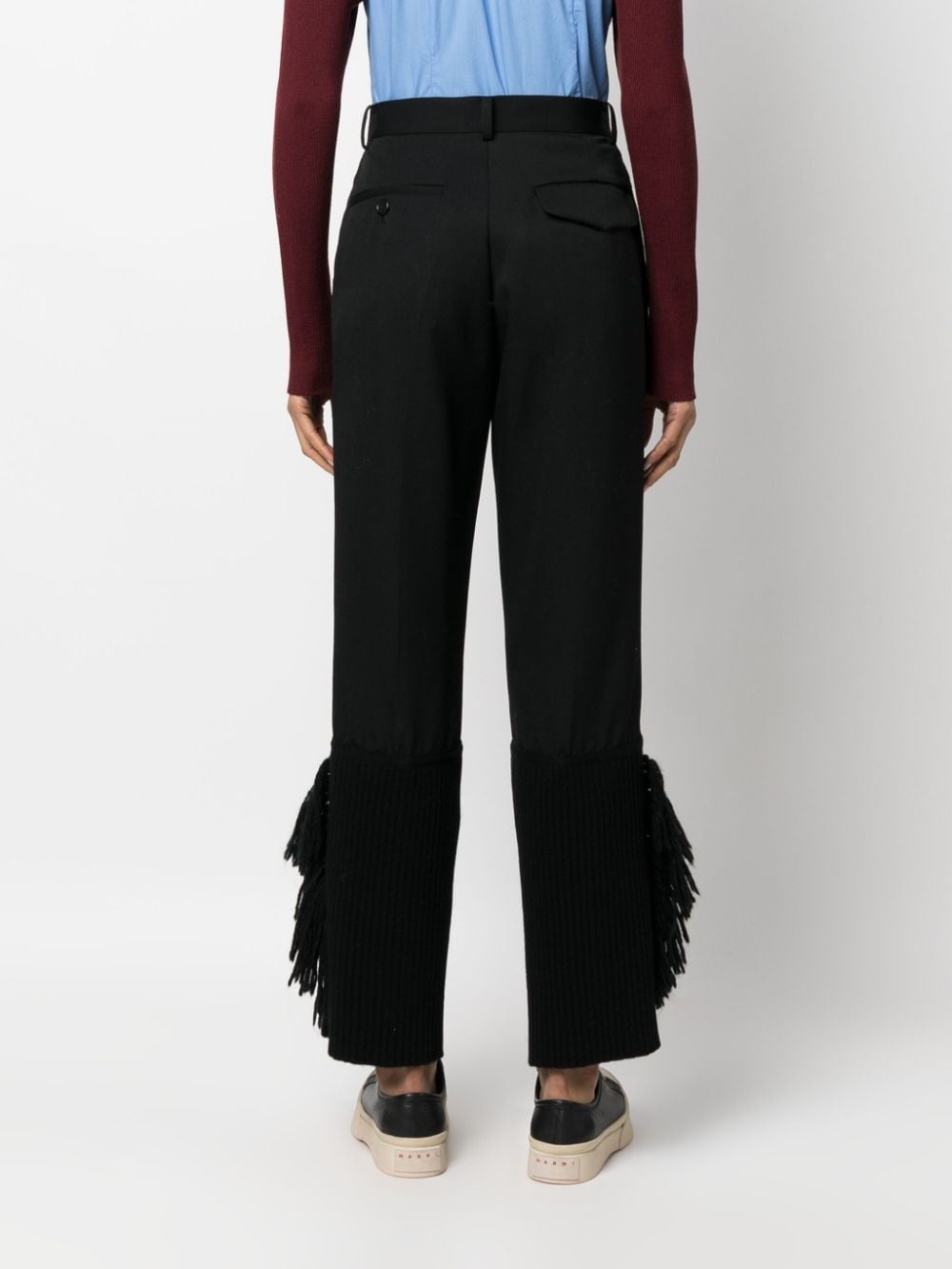frayed-trim cropped trousers - 4