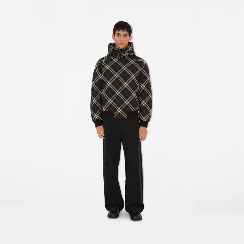 Faux Fur Trim Check Bomber Jacket 5