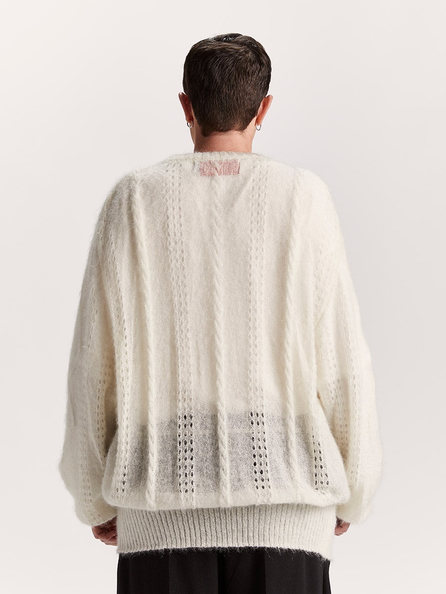 MAGLIANO Cormagliano Mohair Cardigan White | REVERSIBLE