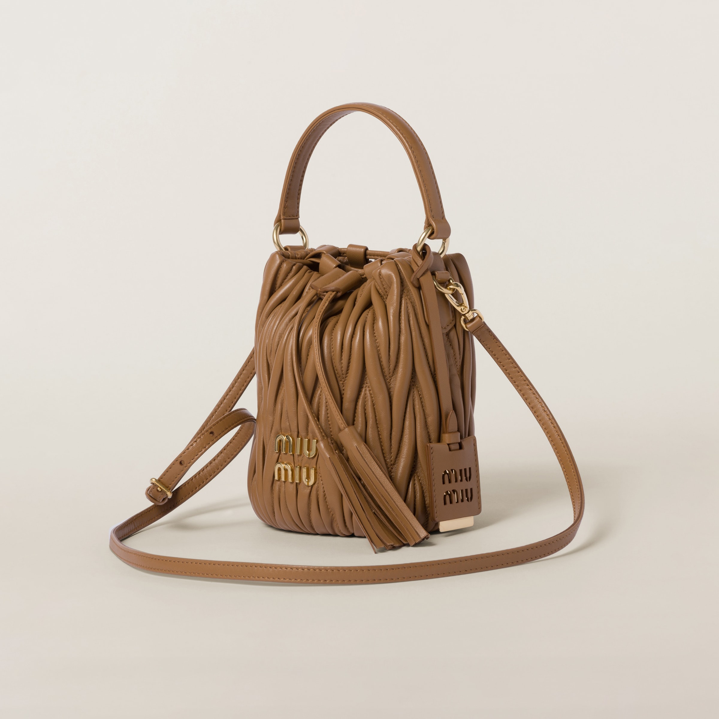 Matelassé nappa leather bucket bag - 3